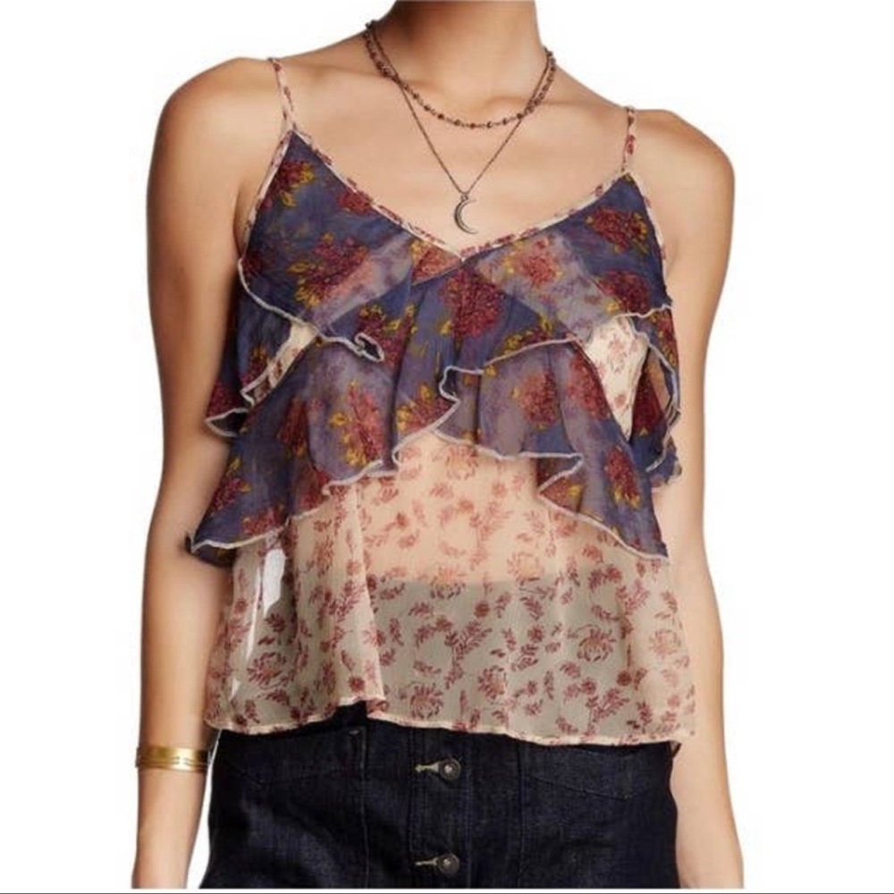 NWOT Free People Ruffle Cami Tank Top